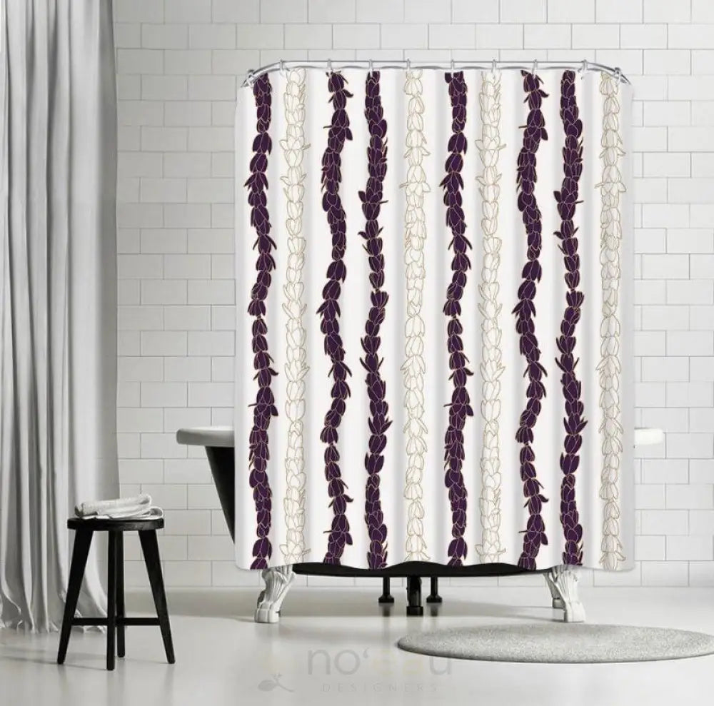 LAHAʻOLE DESIGNS - Pīkake Lei Shower Curtains - Noʻeau Designers