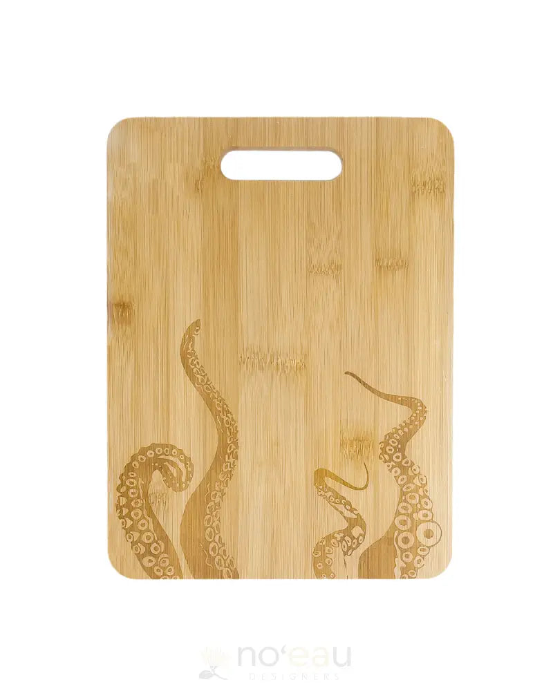 Lasersmith Hawaiʻi - Heʻe Bamboo Cutting Board W/ Handle 9In X 12In Home Goods
