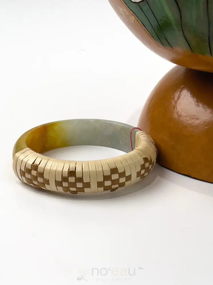 Lauhala Wrapped Jade Bracelets Size 7 - Noʻeau Designers