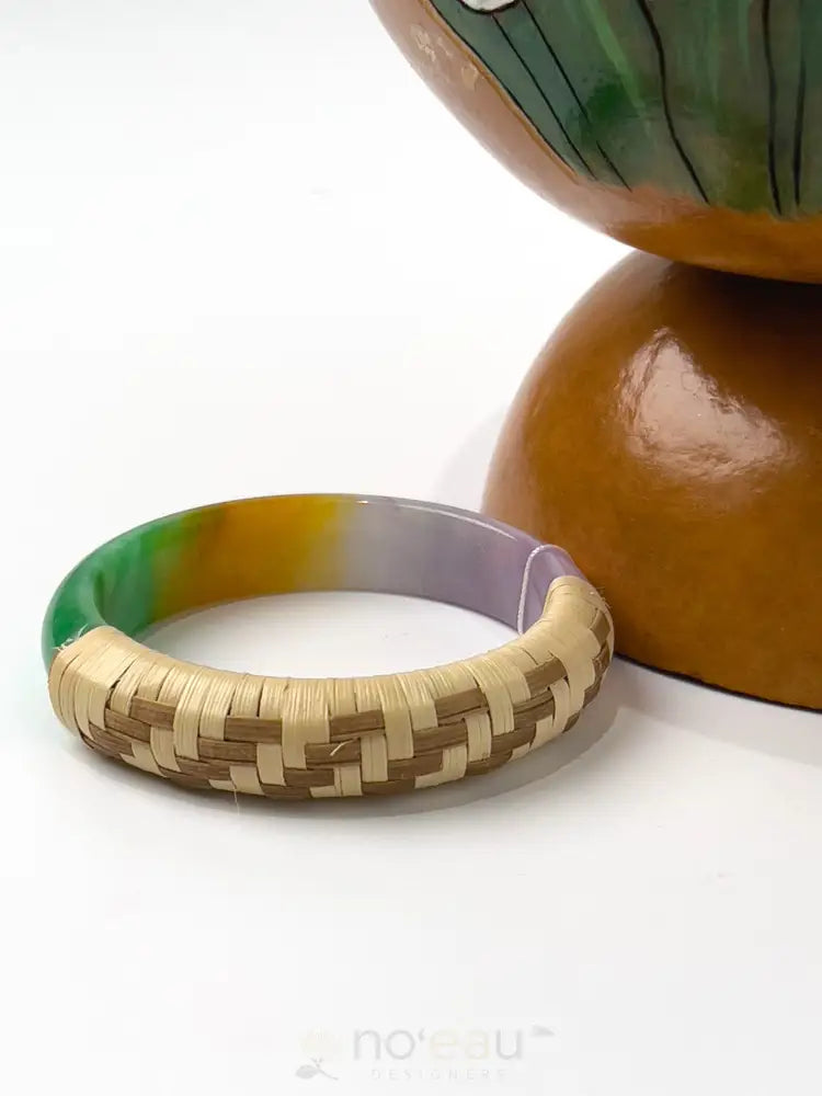 Lauhala Wrapped Jade Bracelets Size 7 - Noʻeau Designers