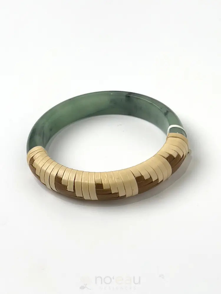 Lauhala Wrapped Jade Bracelets Size 7 - Noʻeau Designers