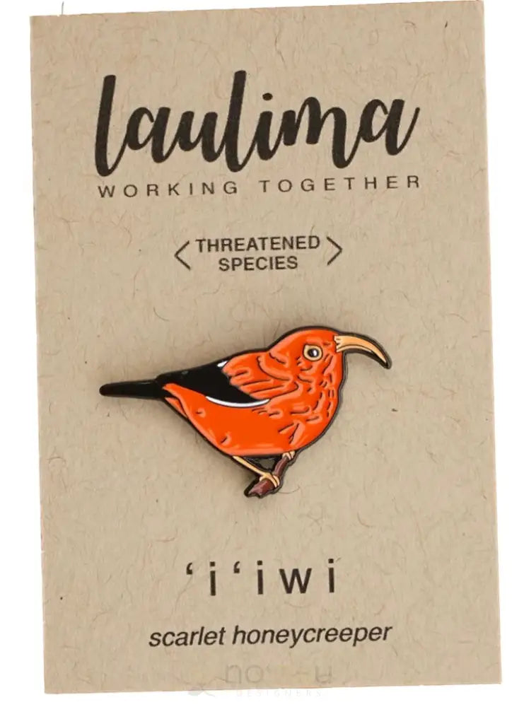 LAULIMA - ʻIʻiwi Pin - Noʻeau Designers