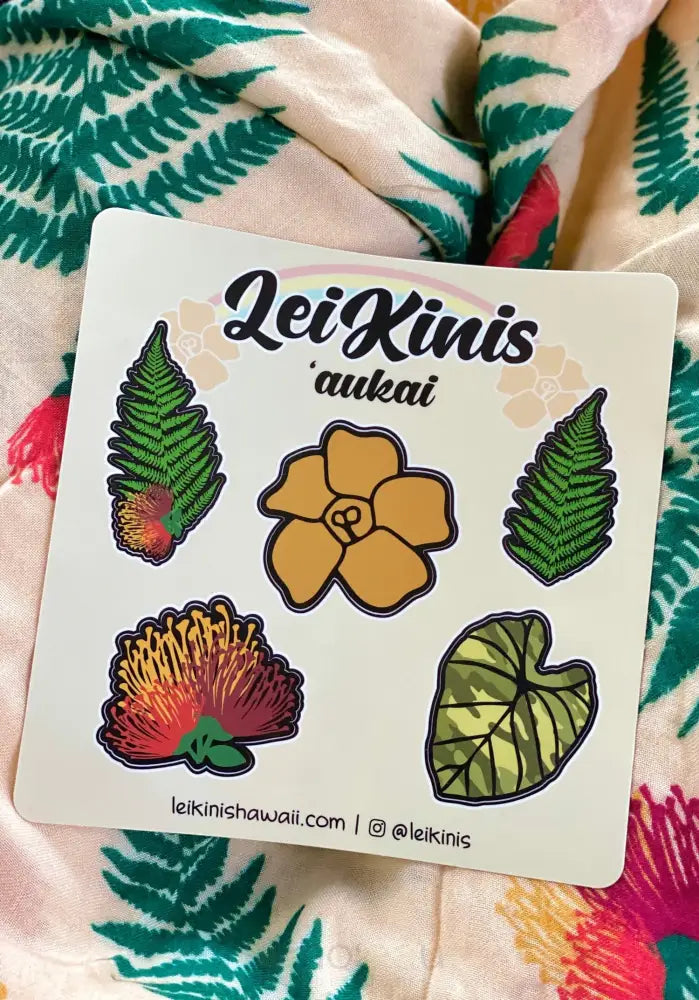 LEI KINIS ʻAUKAI - Lei Kinis Sticker Sheet - Noʻeau Designers