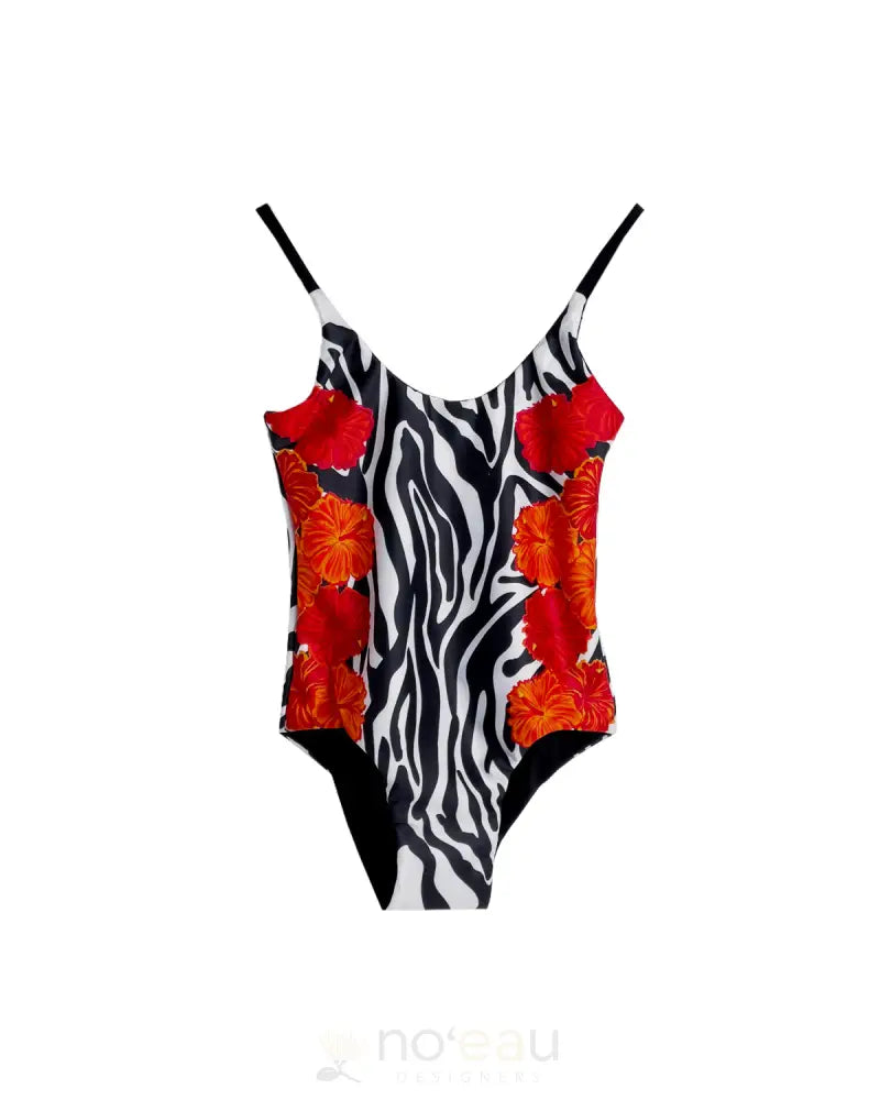 LEI KINIS AUKAI - Zebra Exotic Girls Swim One Piece - Noʻeau Designers