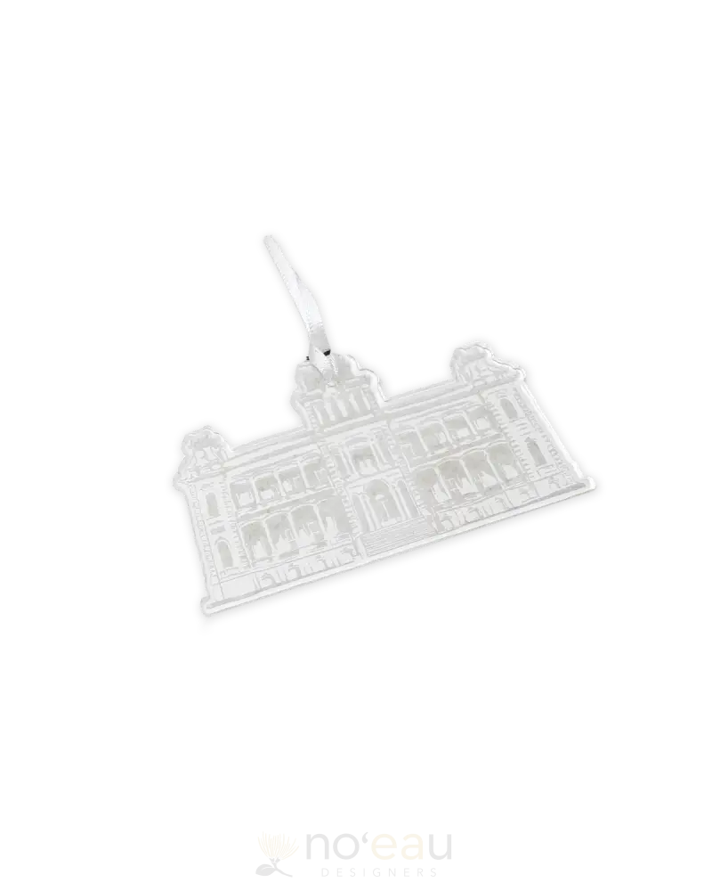 LITTLE LOCALS 808 - Clear Iolani Palace Acrylic Ornament - Noʻeau Designers