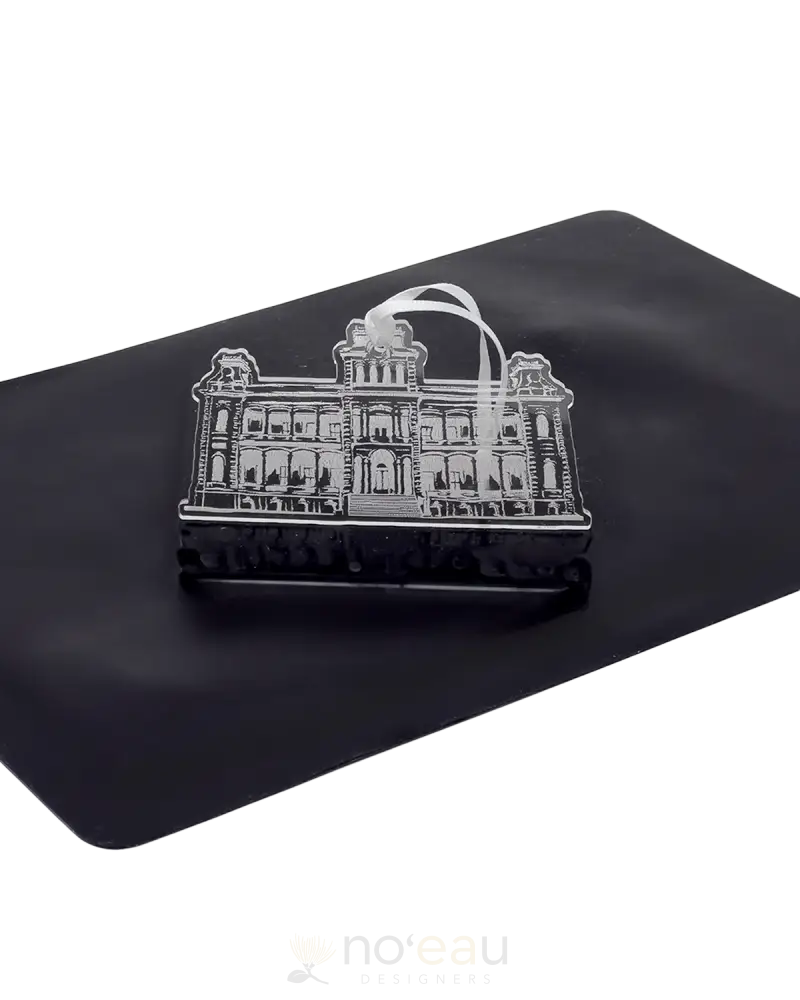 LITTLE LOCALS 808 - Clear Iolani Palace Acrylic Ornament - Noʻeau Designers