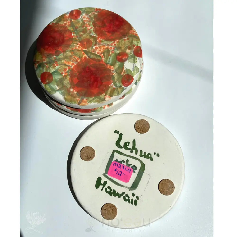 MICHAEL LEE - Lehua Ceramic Coaster - Noʻeau Designers