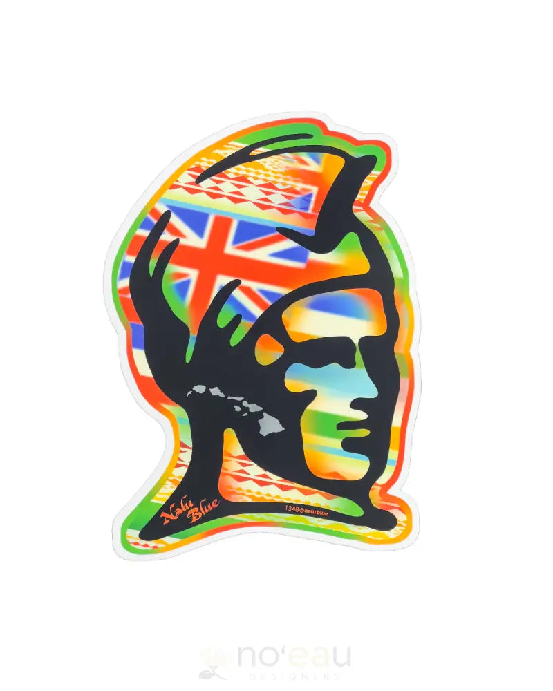 NALU BLUE - Hae Hawaii King Flag Sticker - Noʻeau Designers
