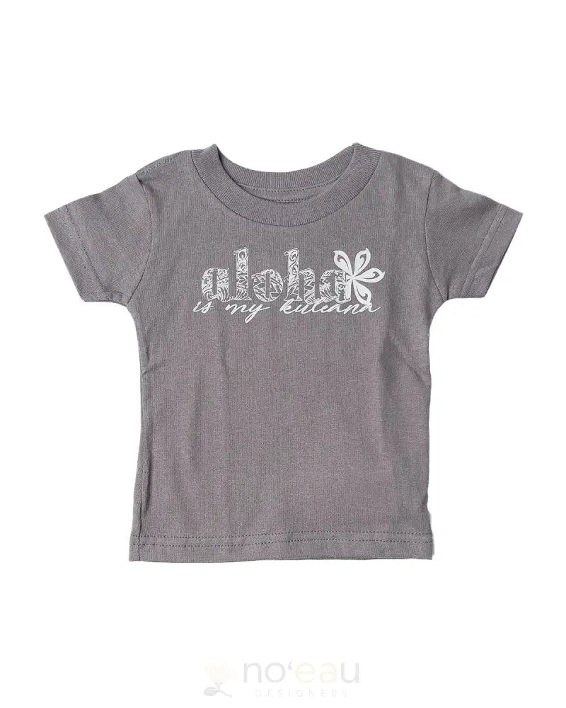 Noe X Kahiau - Aloha Is My Kuleana Grey Tee Kids Clothing