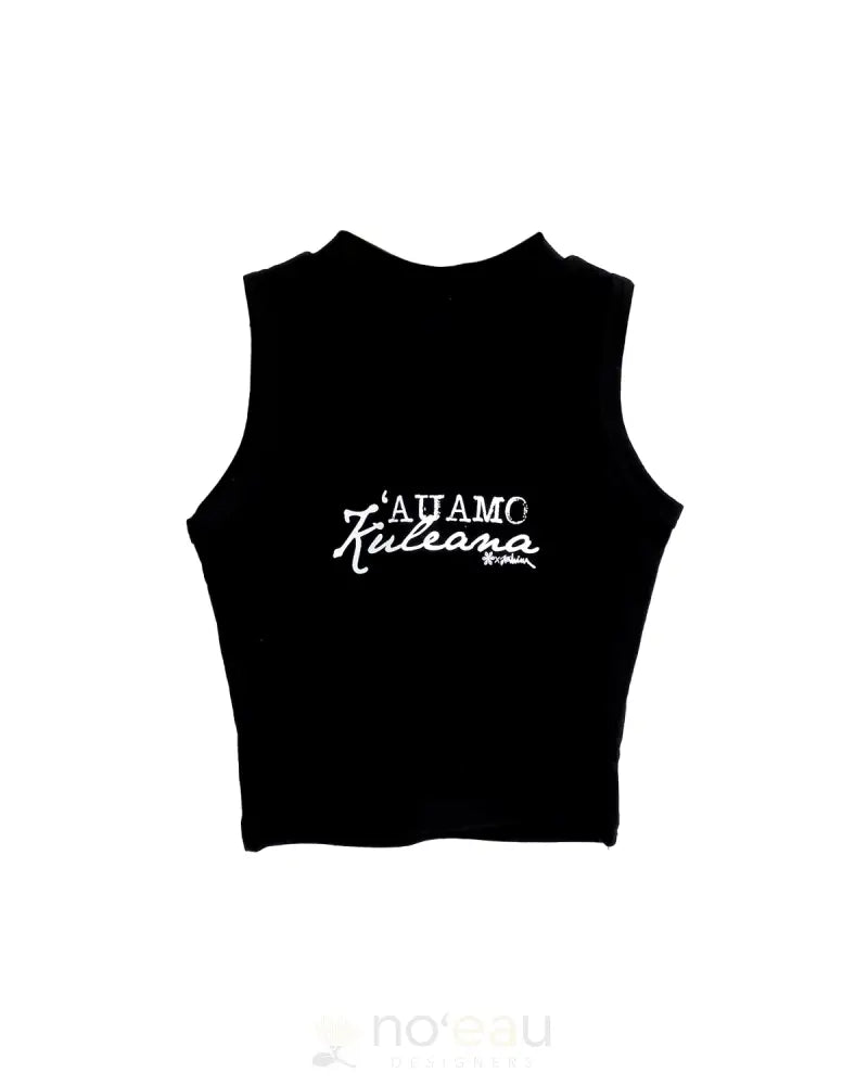 Noe X Kahiau - Auamo Kuleana Girl’s High Neck Black Top Kid’s Clothing