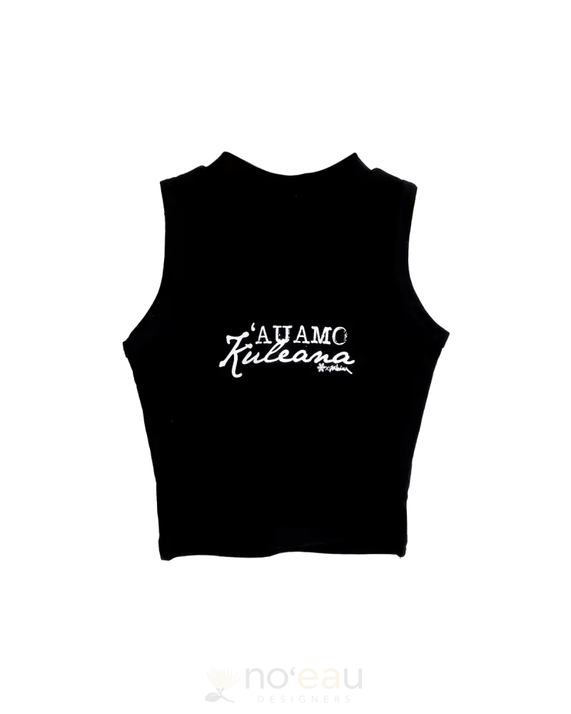 Noe X Kahiau - Auamo Kuleana Girl’s High Neck Black Top Kid’s Clothing