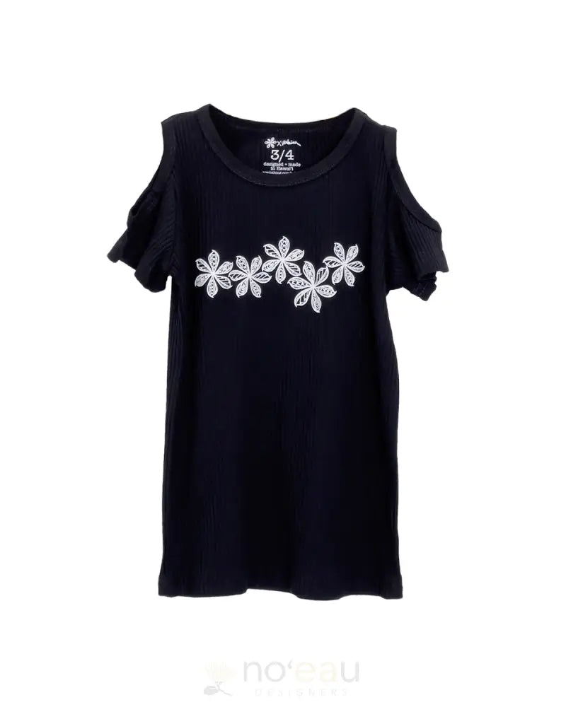 NOE X KAHIAU - Cold Shoulder Dress With Tribal Flower Logo - Noʻeau Designers