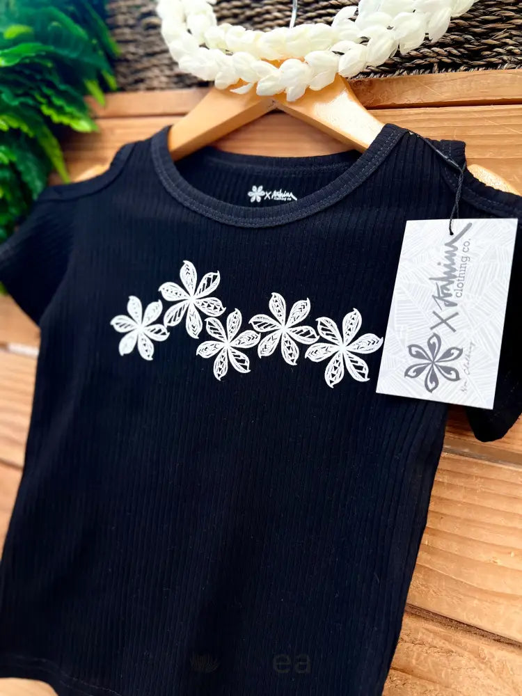 NOE X KAHIAU - Cold Shoulder Dress With Tribal Flower Logo - Noʻeau Designers