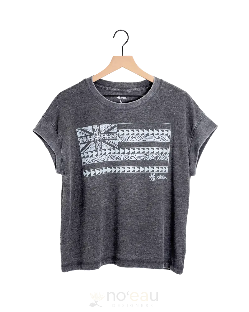 Noe X Kahiau - Hae Hawaii Crop Top T-Shirt Heather Grey / Small Women’s Clothing