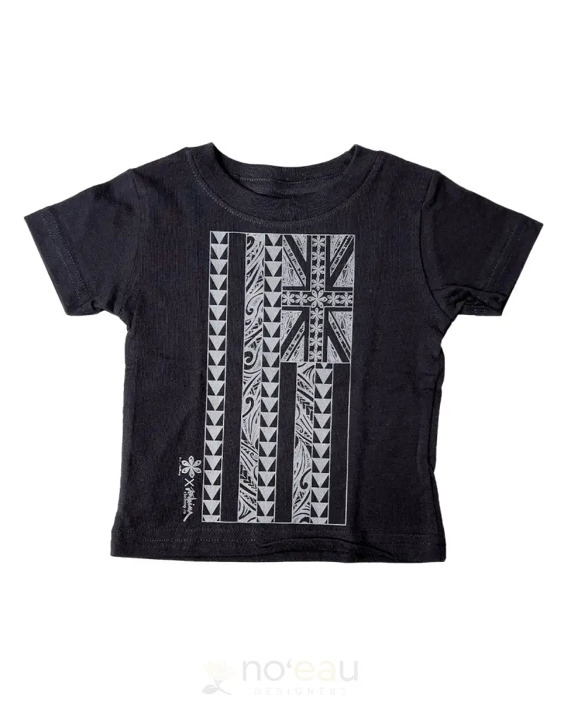Noe X Kahiau - Hae Hawaii Keiki Black/Metallic Tee Kids Clothing