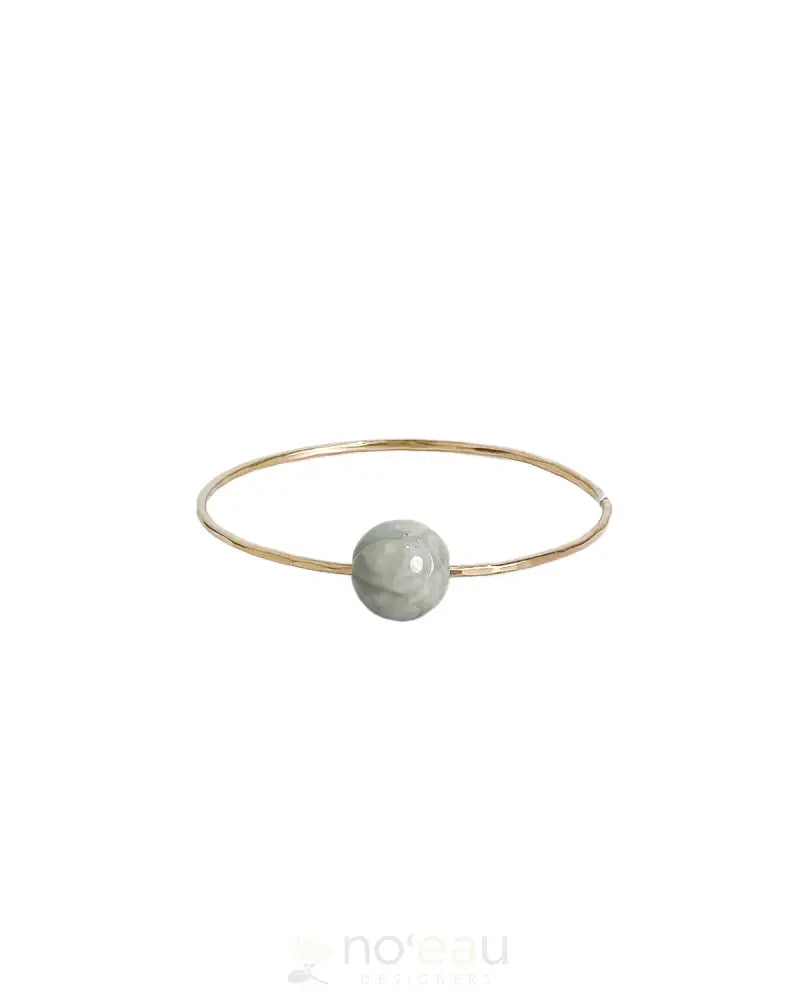 Noeau - 14K Gold Filled Bangle With Carved Jade 7 Jewelry