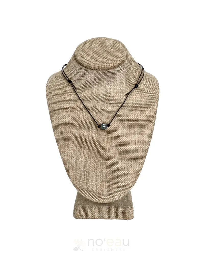 Noeau - Adjustable Single Tahitian Pearl Black Leather Necklace Jewelry