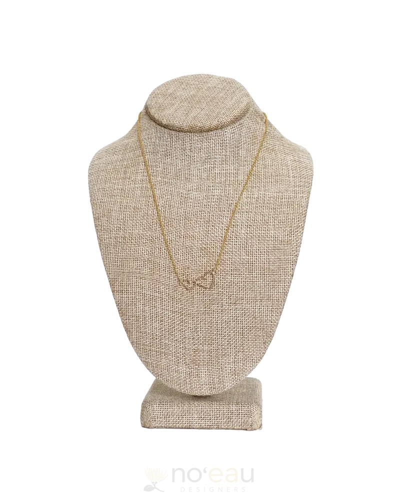 Noeau - Assorted 17’ 14K Goldfilled Necklace With Single Pendant Double Heart Jewelry