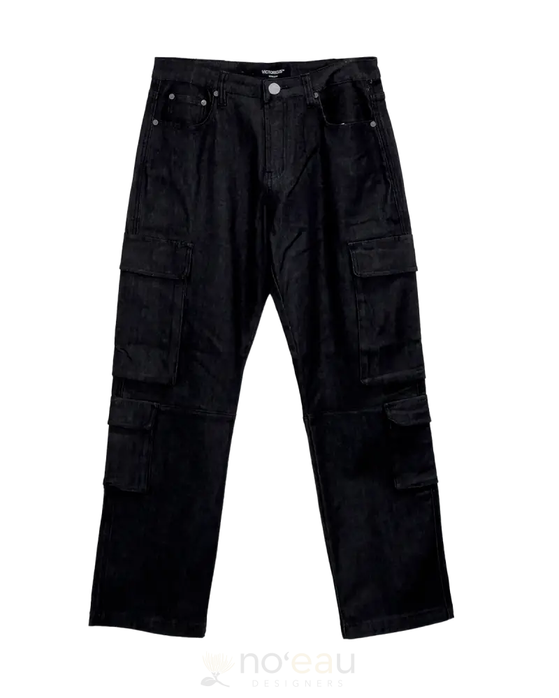 Noeau - Baggy Fit Denim Jeans Black Pant Mens Clothing