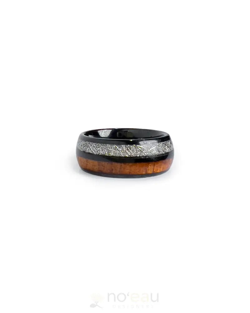 NOʻEAU DESIGNERS - 8mm Koa & Meteorite Rings - Noʻeau Designers