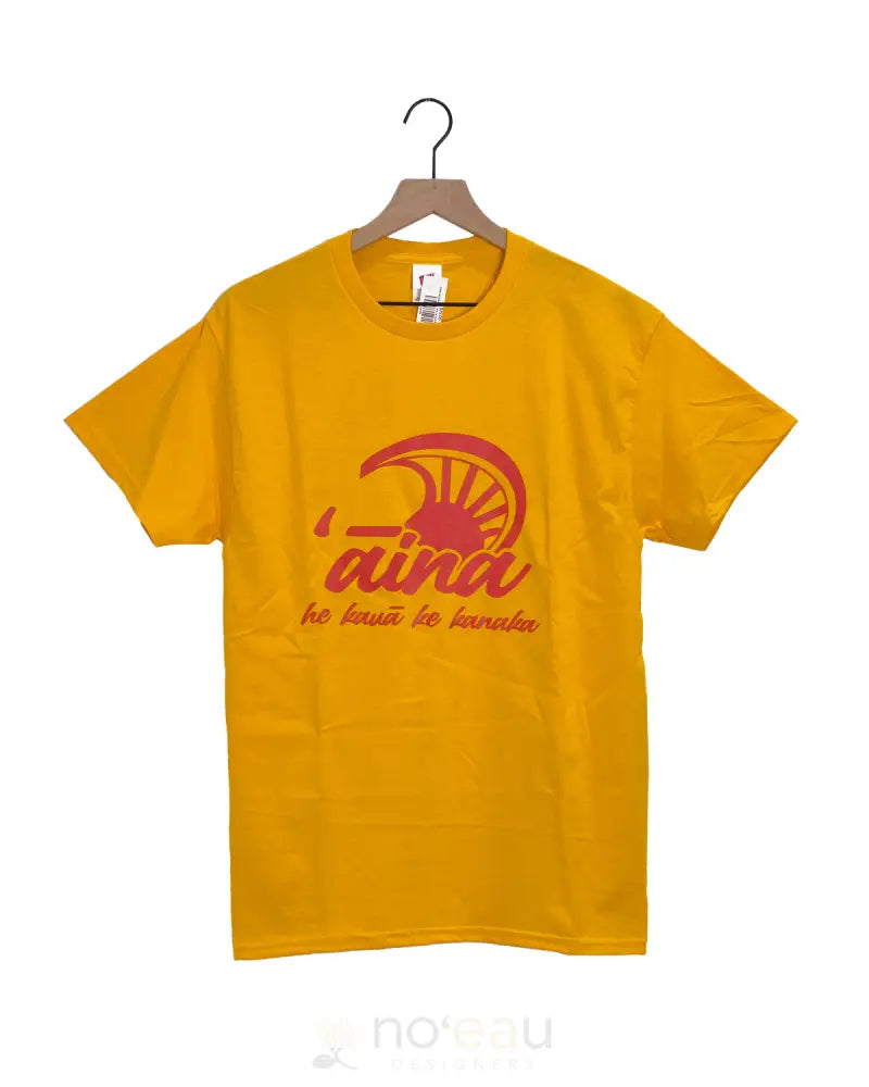 NOEAU DESIGNERS - '"Aina He Kaua Ke Kanaka" T-Shirts (Yellow/Red) - Noʻeau Designers