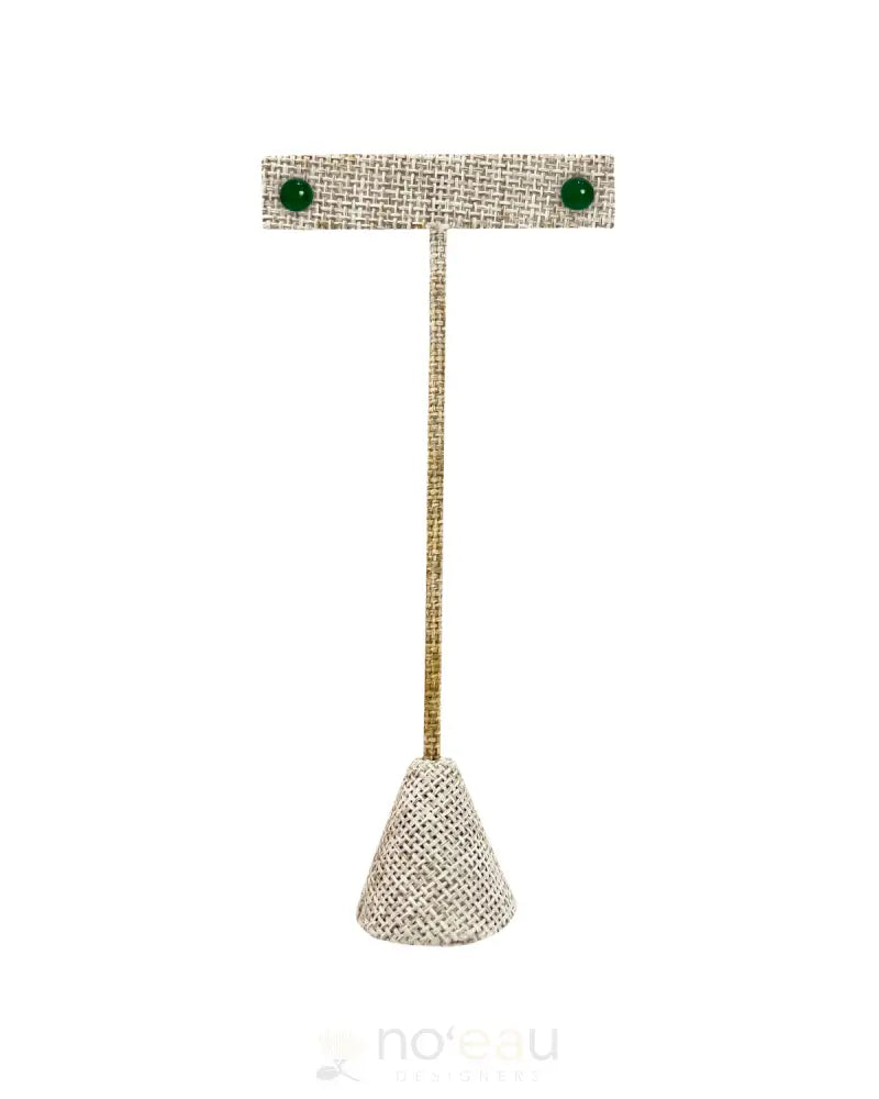 NOʻEAU DESIGNERS - Green Jade Stud Earring SMALL JEWELRY