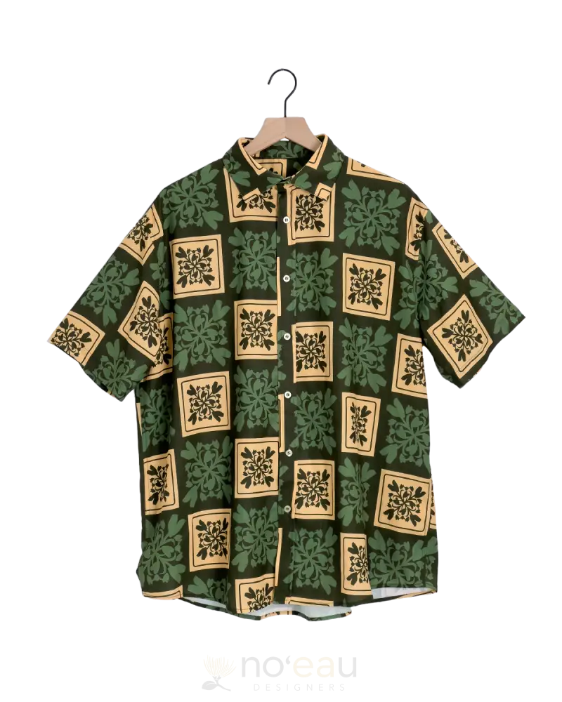 Noeau - Green Kalo Quilt Aloha Shirt Men’s Clothing