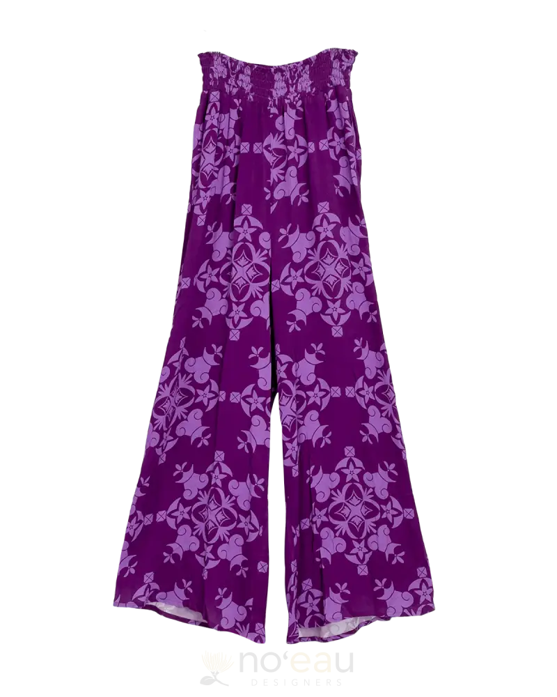 Noeau Designers - Pua Kalaunu Purple Pants Womens Clothing