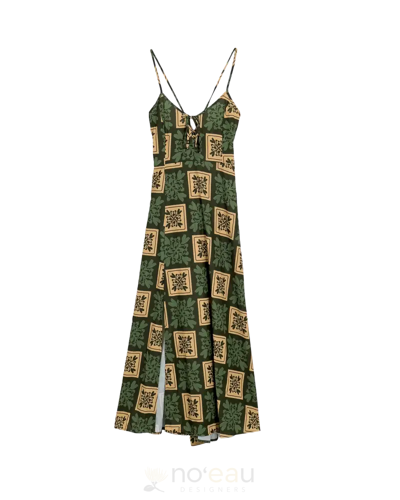 Noeau - Keola Green Kalo Quilt Maxidress Women’s Clothing