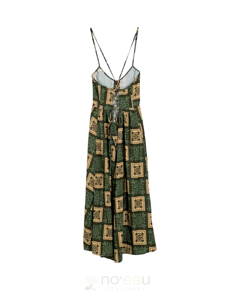 Noeau - Keola Green Kalo Quilt Maxidress Women’s Clothing