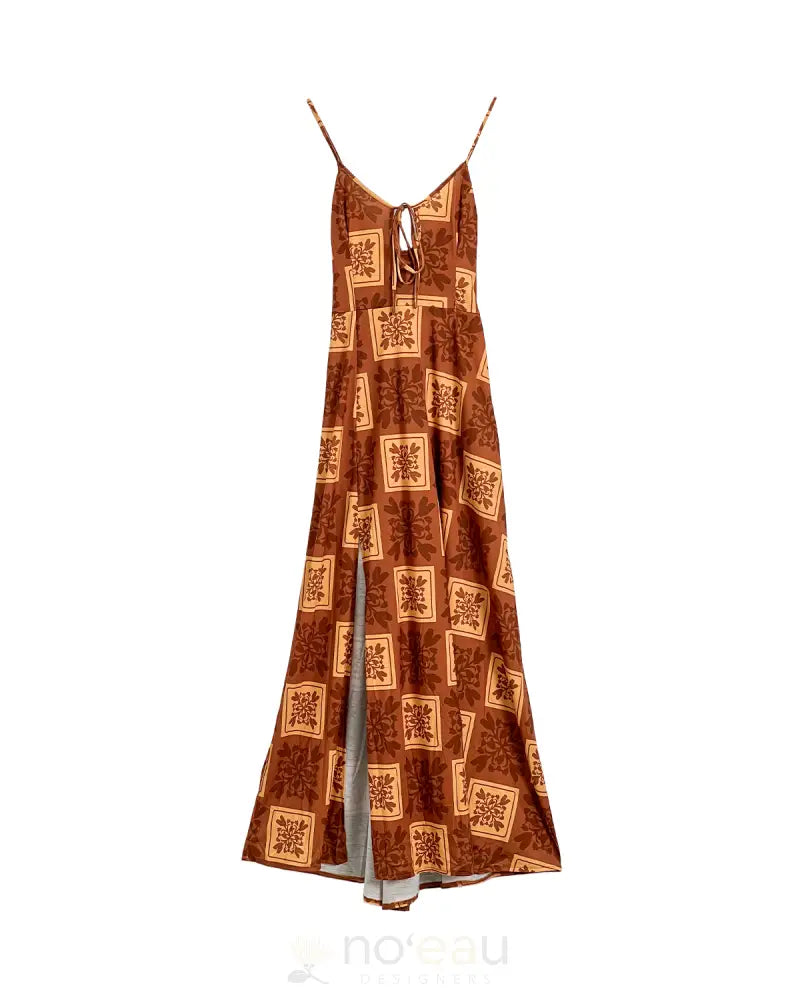 Noʻeau Designers - Keola Brown Kalo Quilt Maxi Dress WOMEN’S CLOTHING