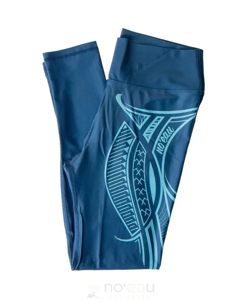 NOEAU DESIGNERS - Navy/Light Blue Tribal Active Wear Leggings - Noʻeau Designers