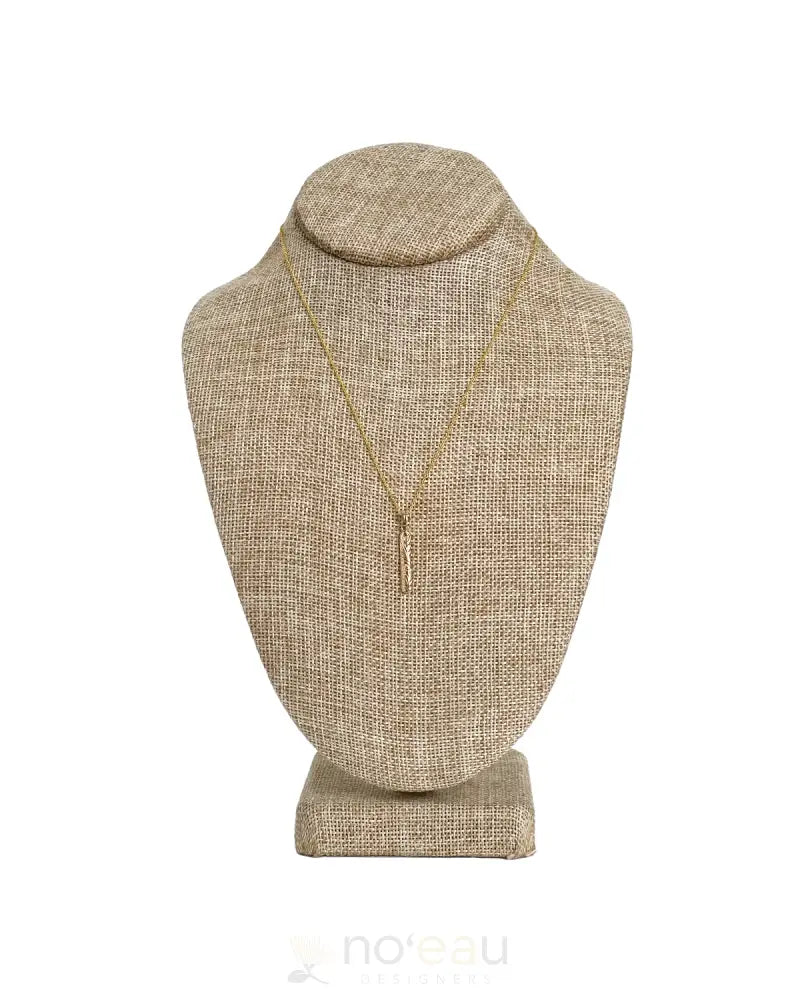 Noeau - Heritage Scroll Bar 14K Gold Filled Pendant 18 Inches Jewelry