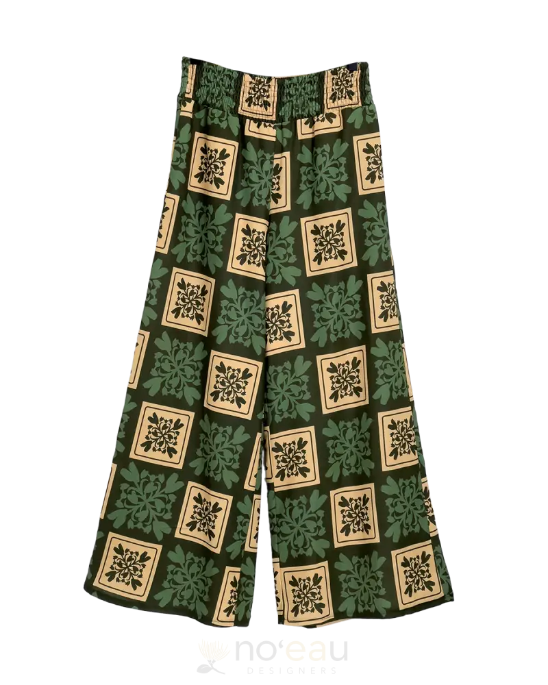 Noeau - Hoʻonanea Green Kalo Quilt Pants Women’s Clothing