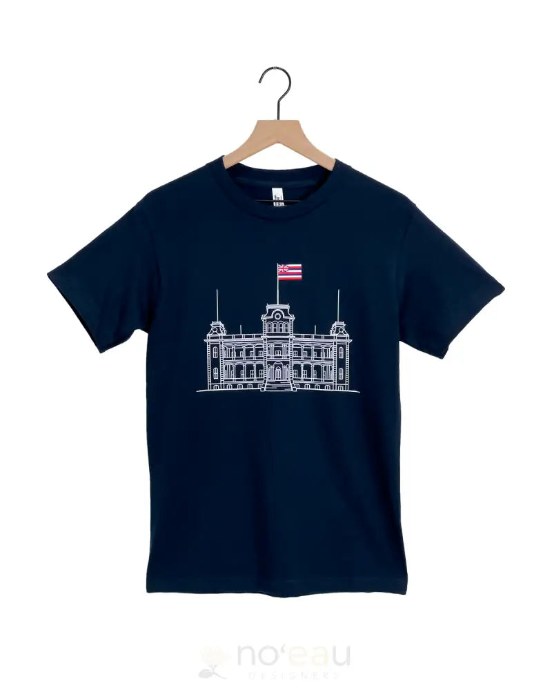 NOEAU - ʻIolani Palace T-Shirt Navy / White / Small MEN’S CLOTHING