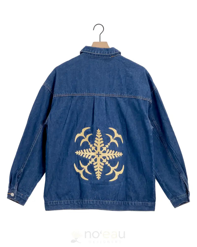 NOEAU - Kaiona Quilt Vintage Washed Denim Jacket Long WOMEN’S CLOTHING