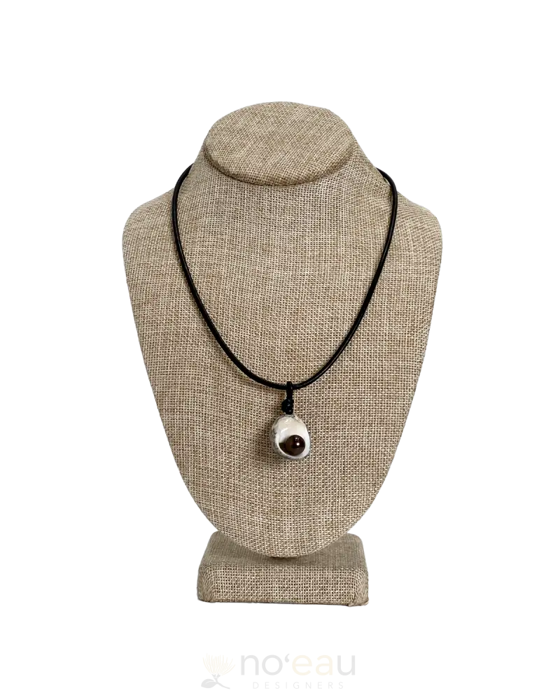 NOEAU - Kupee + AAA Tahitian Pearl on Leather Necklace Brown JEWELRY