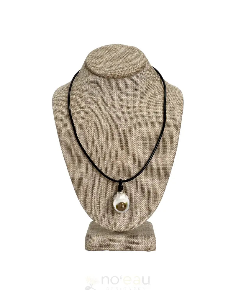 NOEAU - Kupee + AAA Tahitian Pearl on Leather Necklace JEWELRY