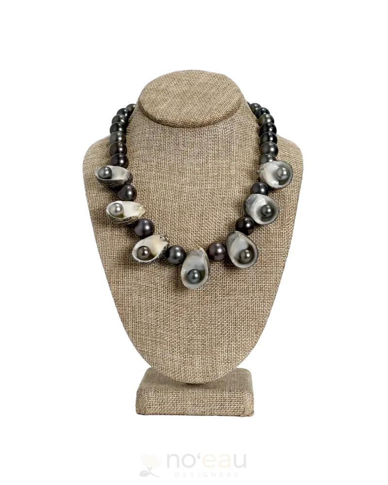 NOEAU - Kupee & AAA Tahitian Pearls on Adjustable Silk Necklace JEWELRY