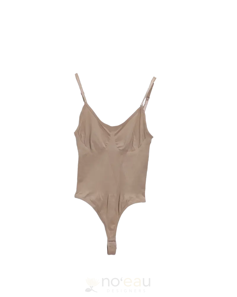 Noeau - Spaghetti Straps Cream Thong Bodysuit Womens Clothing