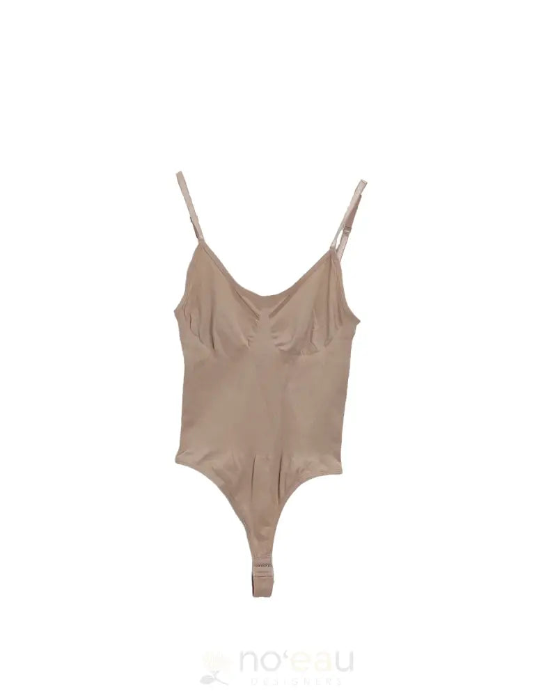 Noeau - Spaghetti Straps Cream Thong Bodysuit Womens Clothing