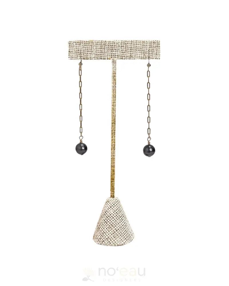 NOEAU - Tahitian Pearl Dangling Paperclip Earrings 2.5’’ JEWELRY