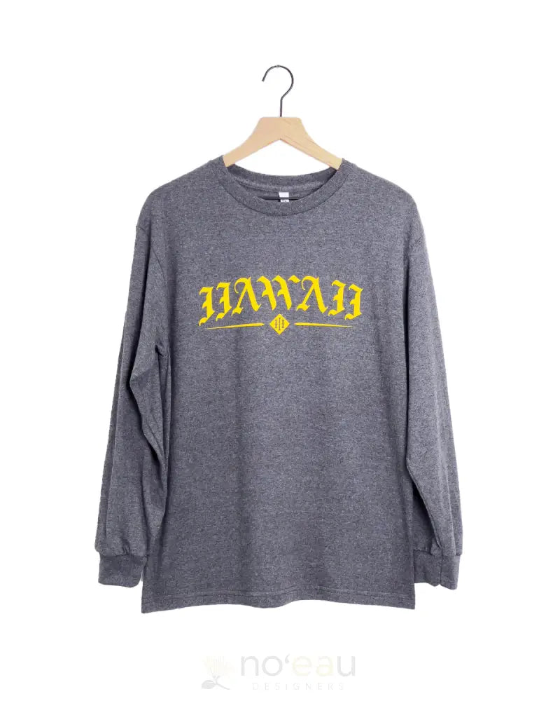 PIKO - 11AWA11 Old English Charcoal/Yellow Long Sleeve - Noʻeau Designers