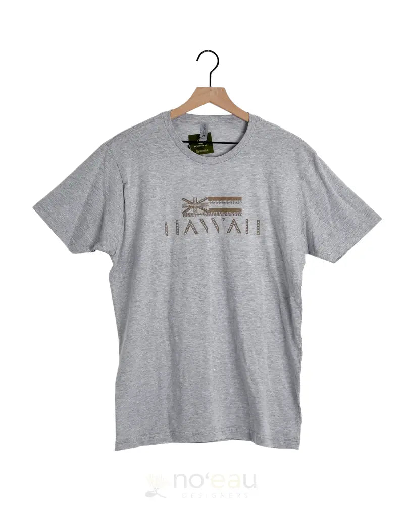 Piko - Kapa Flag Hawaii Heather Grey T-Shirt Mens Clothing