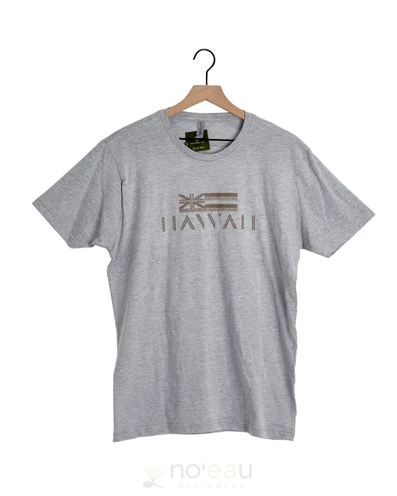 Piko - Kapa Flag Hawaii Heather Grey T-Shirt Mens Clothing