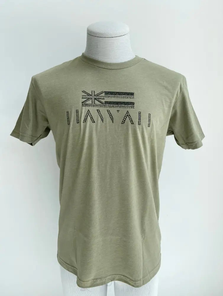 PIKO - Kapa Flag Military Green T-Shirt - Noʻeau Designers