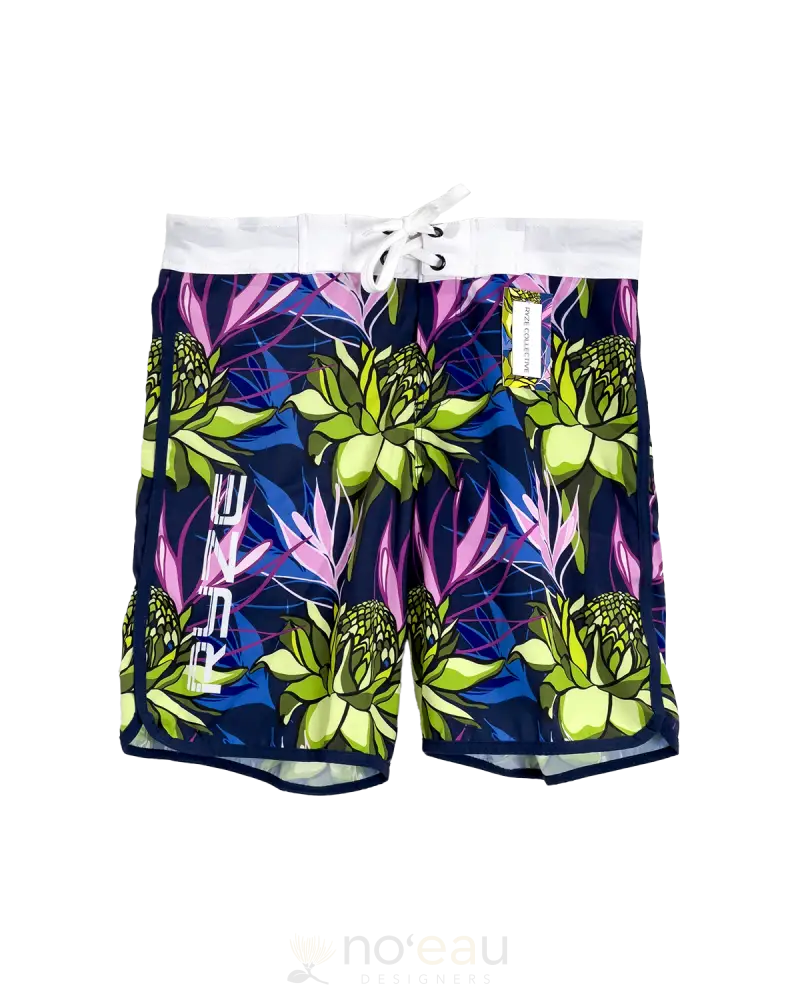 Ryze Collective - Torch Ginger Green And Purple Broadshorts 28’’ Men’s Clothing