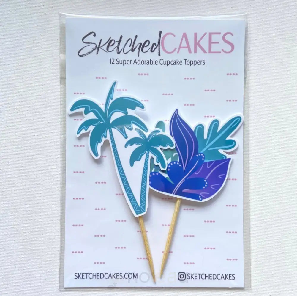 SKETCHED CAKES - Tropical Vibes Cake Toppers - Noʻeau Designers