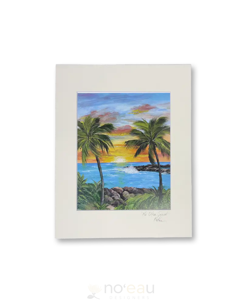 Smiles Hawaii 808 - Assorted 8X10 Matted Prints Ko Olina Sunset B Home Goods