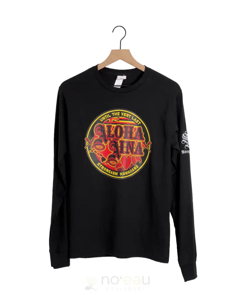 Strongarm Hawaiians - Aloha Aina Black Long Sleeve Mens Clothing